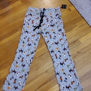 Grey fun Halloween puppy print PJ pants NWT